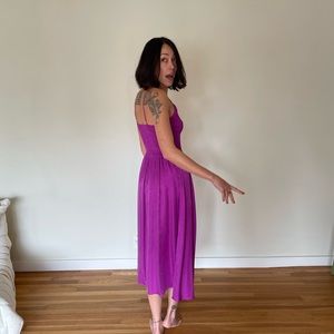 Rebecca Taylor 100% Silk Snakeskin Pattern Midi Dress, Drop Waist - Pink, Size 4